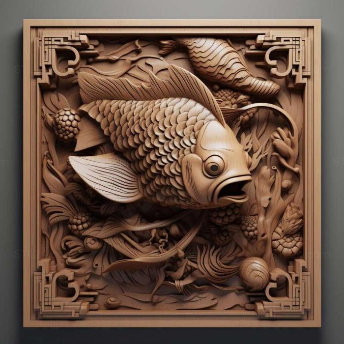 Nature and animals (Panda fish fish 1, NATURE_4897) 3D models for cnc
